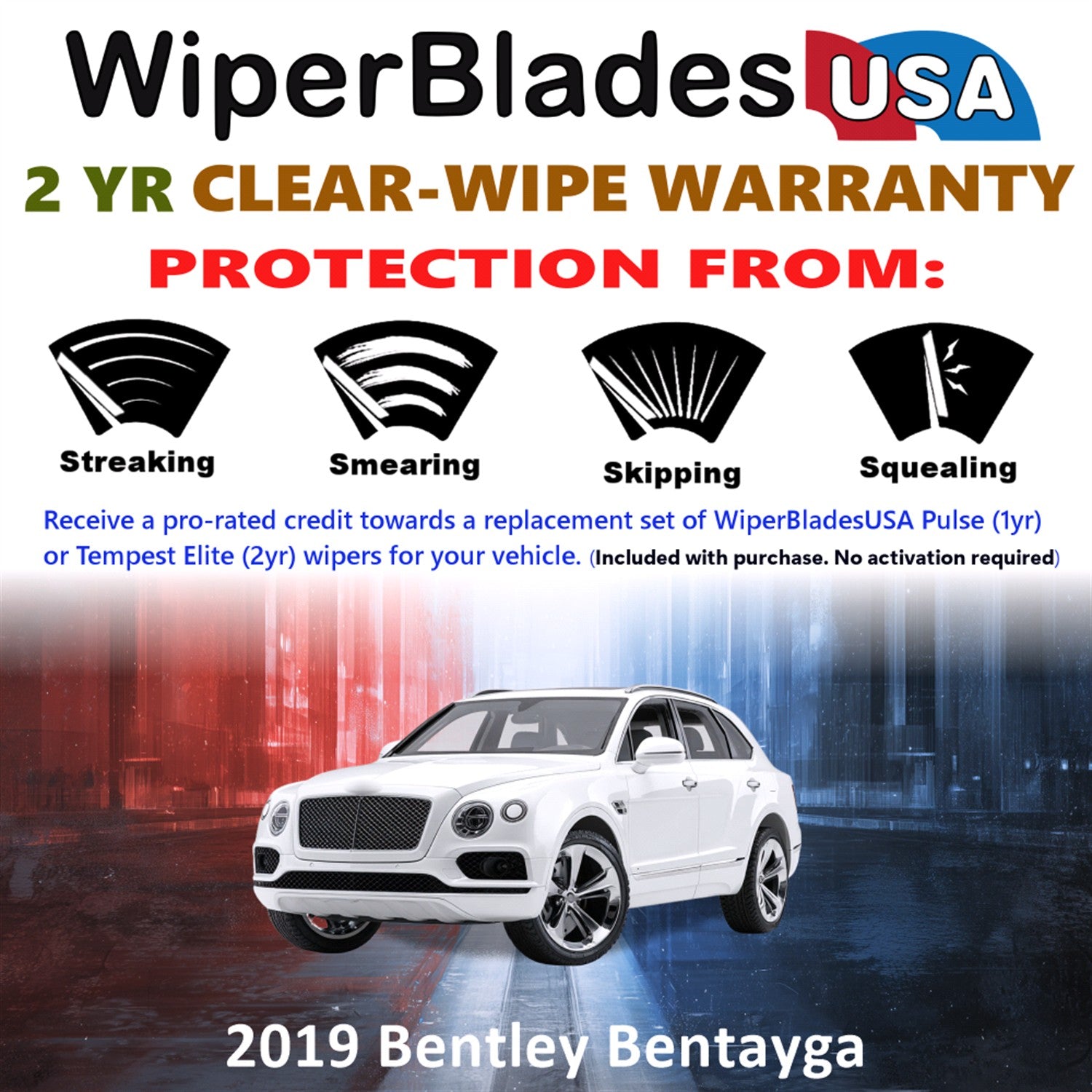 2019 Bentley Bentayga Front Wiper blades Set  Includes 2yr Wear Warranty & Free Delivery