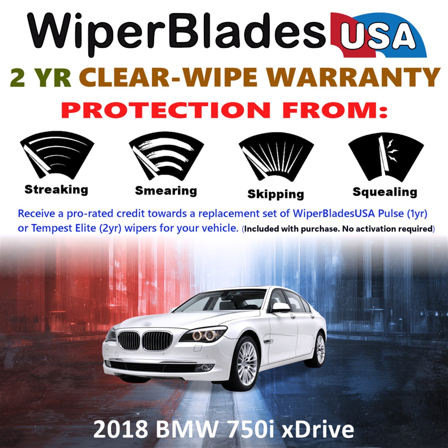 2018 BMW 750i xDrive Front Wiper blades Set  Includes 2yr Wear Warranty & Free Delivery