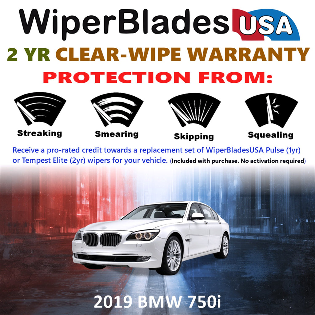 2019 BMW 750i Front Wiper blades Set  Includes 2yr Wear Warranty & Free Delivery