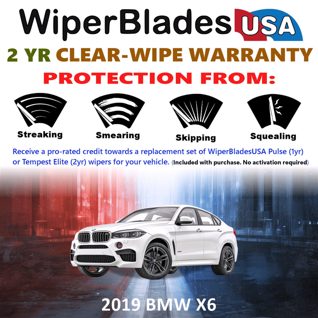 2019 BMW X6 Front Wiper blades Set  Includes 2yr Wear Warranty & Free Delivery