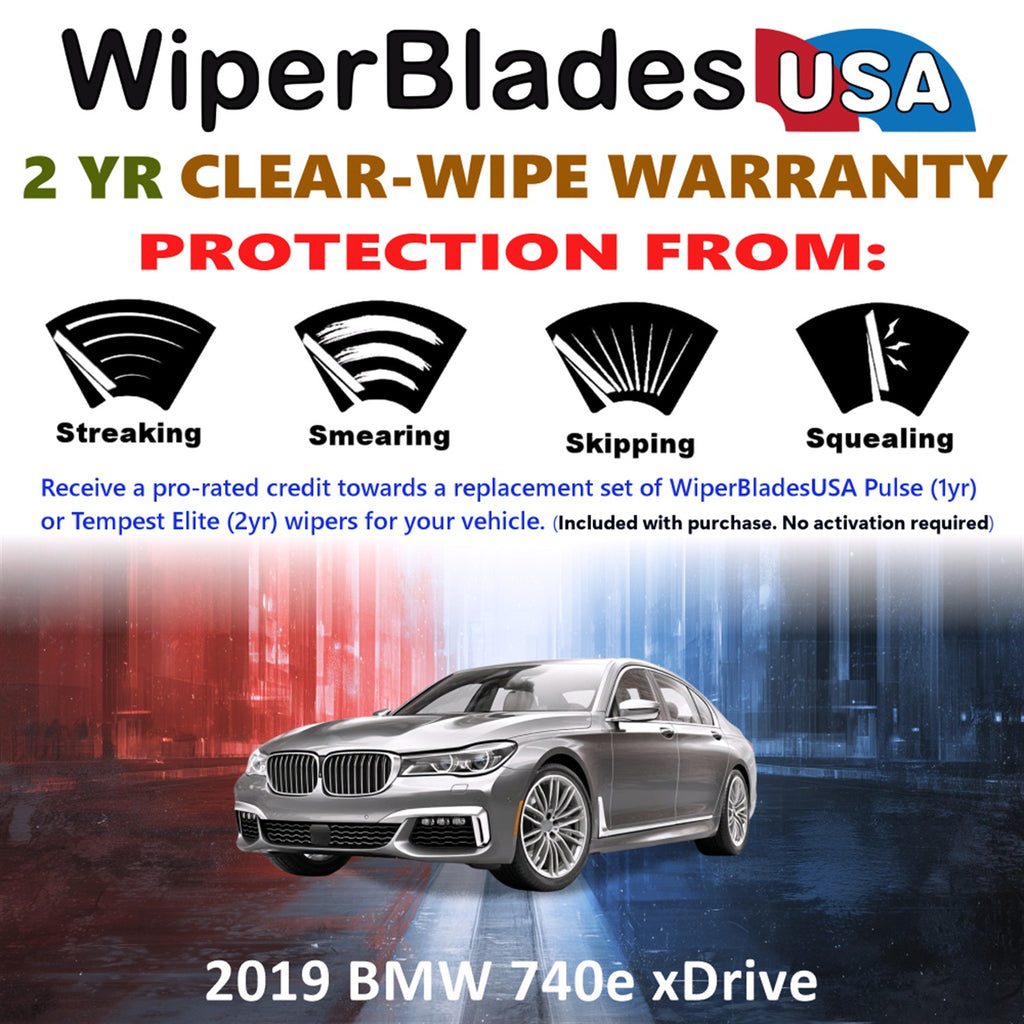2019 BMW 740e xDrive Front Wiper blades Set  Includes 2yr Wear Warranty & Free Delivery