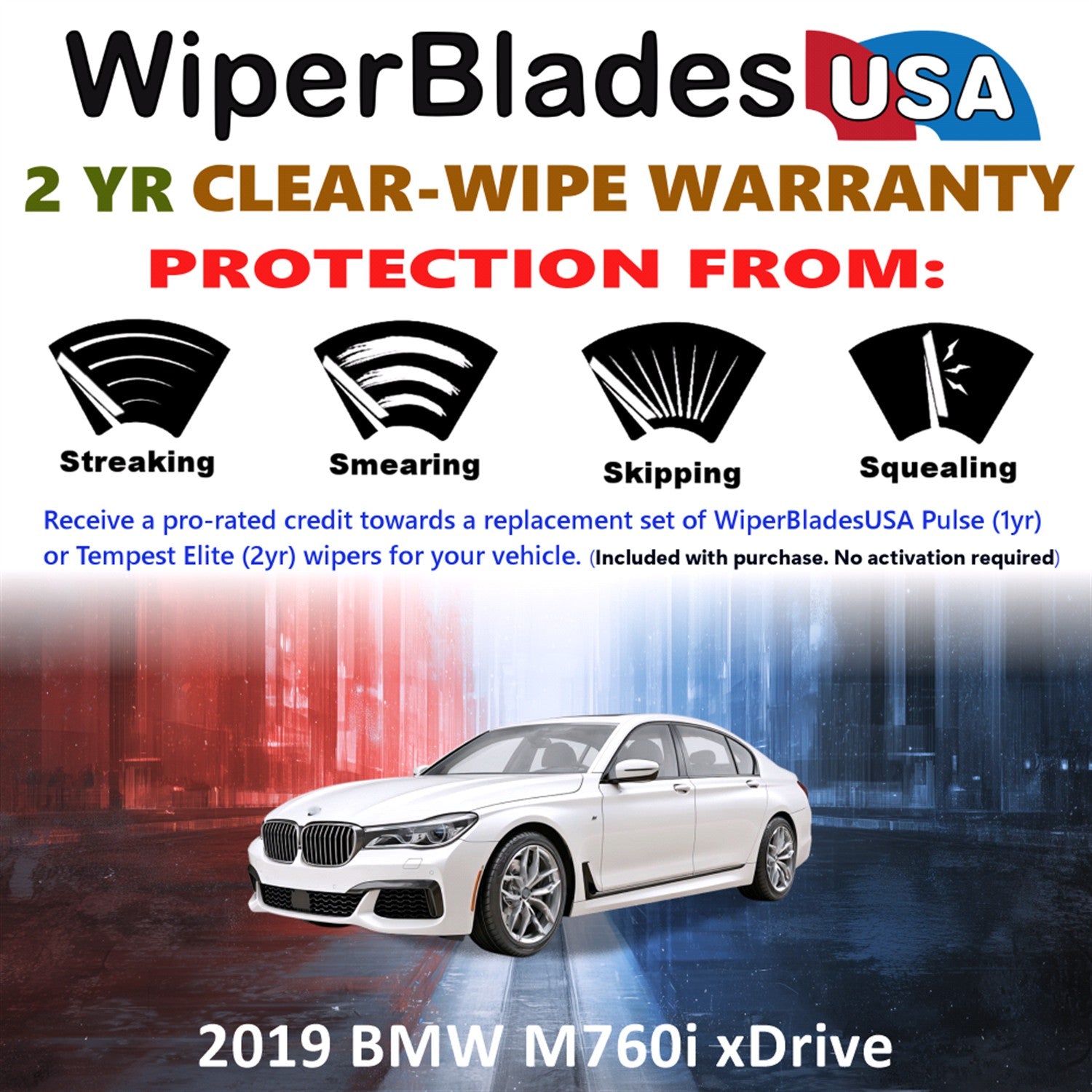 2019 BMW M760i xDrive Front Wiper blades Set  Includes 2yr Wear Warranty & Free Delivery