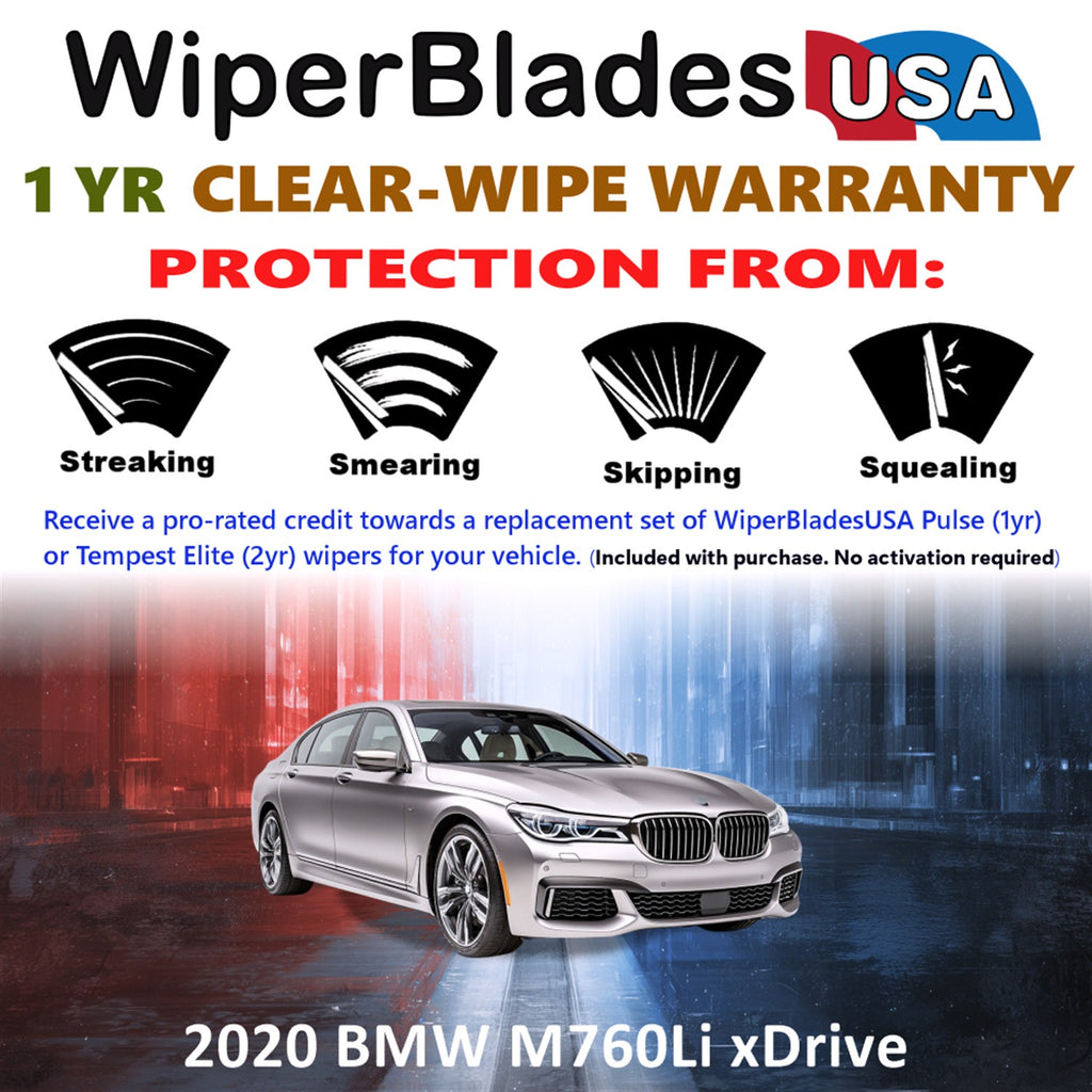 2020 BMW M760Li xDrive Front Wiper blades Set Includes 1yr Wear Warranty & Free Delivery