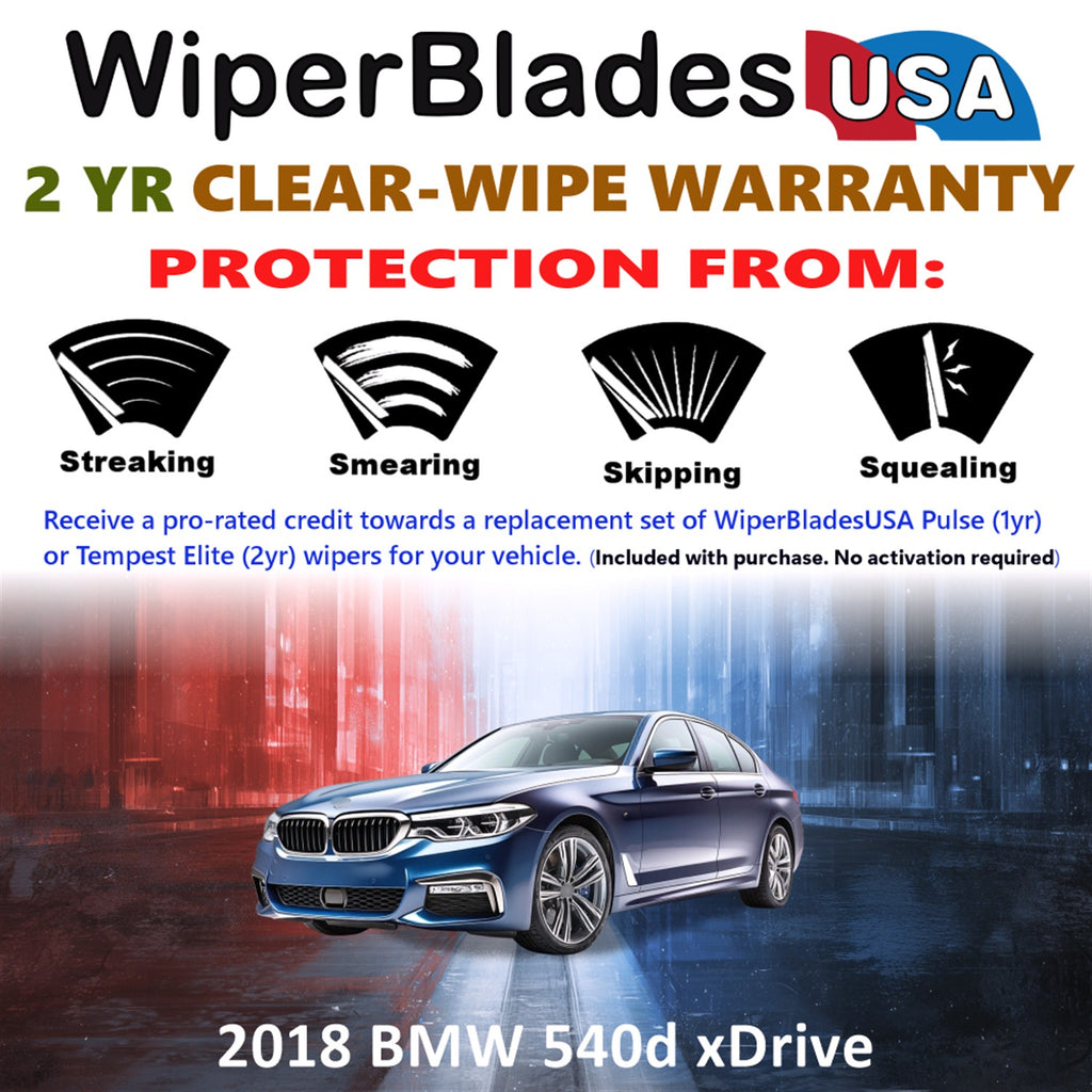 2018 BMW 540d xDrive Front Wiper blades Set  Includes 2yr Wear Warranty & Free Delivery