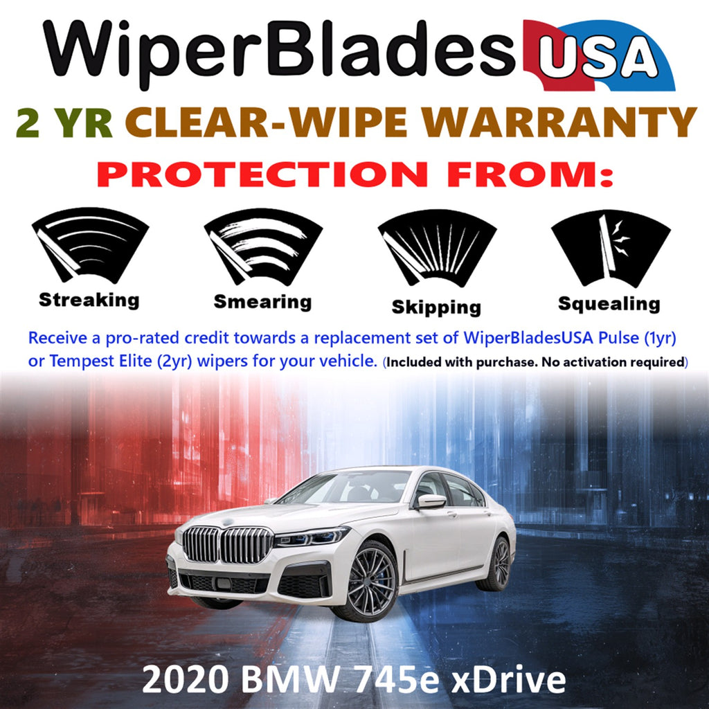 2020 BMW 745e xDrive Front Wiper blades Set  Includes 2yr Wear Warranty & Free Delivery