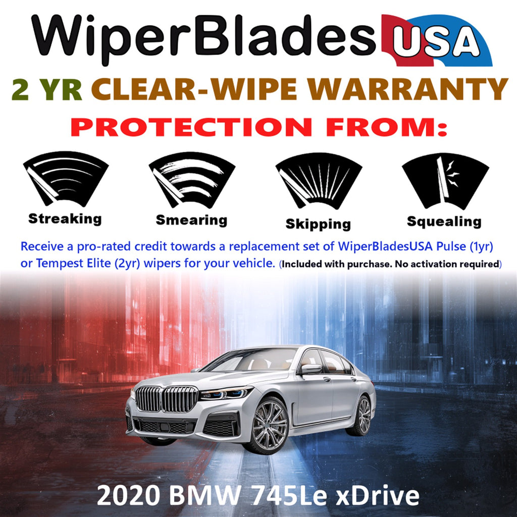 2020 BMW 745Le xDrive Front Wiper blades Set  Includes 2yr Wear Warranty & Free Delivery