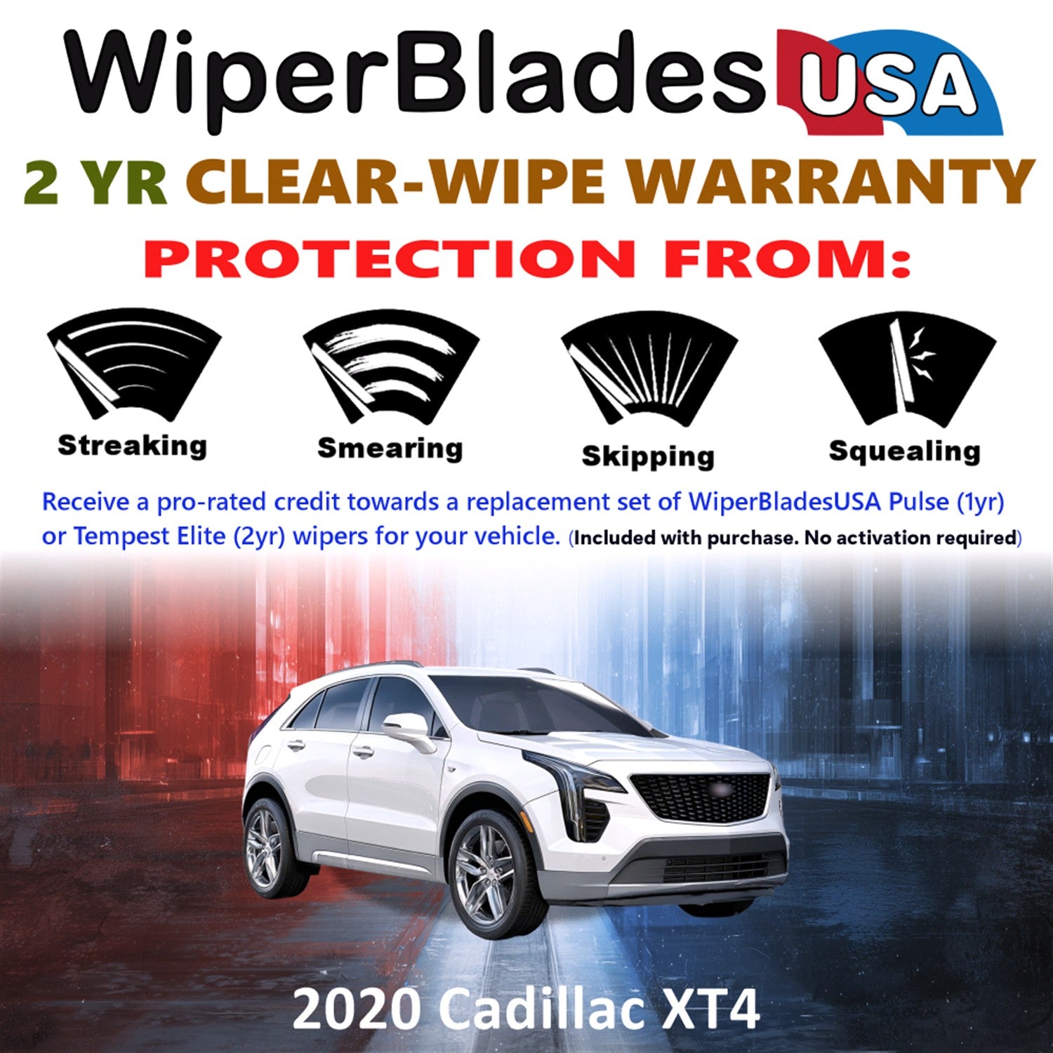 2020 Cadillac XT4 Front Wiper blades Set  Includes 2yr Wear Warranty & Free Delivery