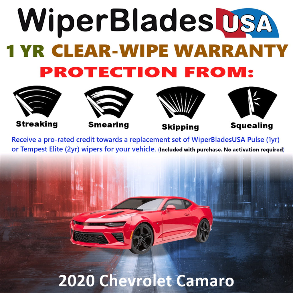 2020 Chevrolet Camaro Front Wiper blades Set Includes 1yr Wear Warranty & Free Delivery