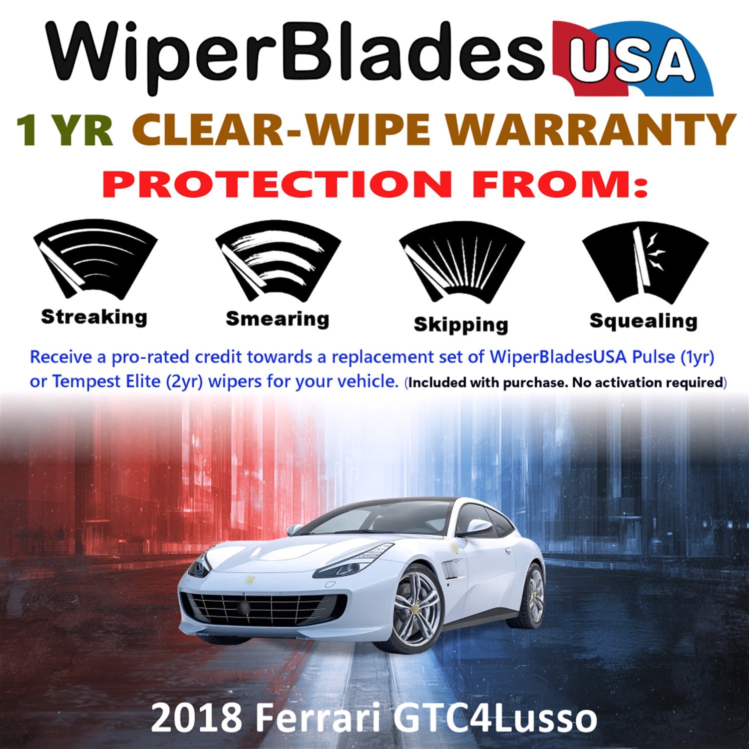 2018 Ferrari GTC4Lusso Front Wiper blades Set Includes 1yr Wear Warranty & Free Delivery