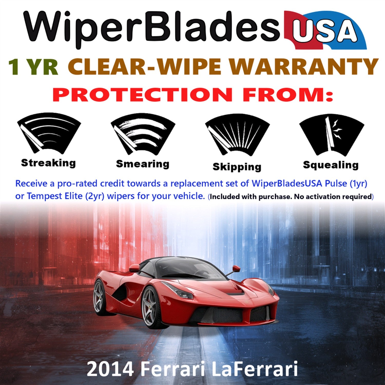 2014 Ferrari LaFerrari Front Wiper blades Set Includes 1yr Wear Warranty & Free Delivery