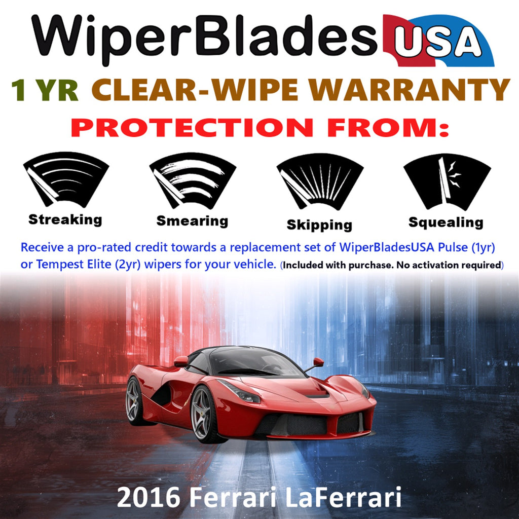 2016 Ferrari LaFerrari Front Wiper blades Set Includes 1yr Wear Warranty & Free Delivery