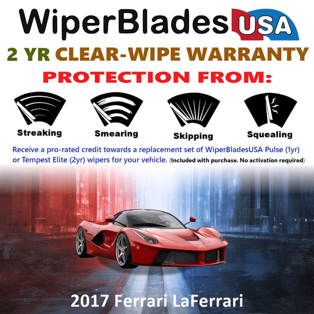 2017 Ferrari LaFerrari Front Wiper blades Set  Includes 2yr Wear Warranty & Free Delivery