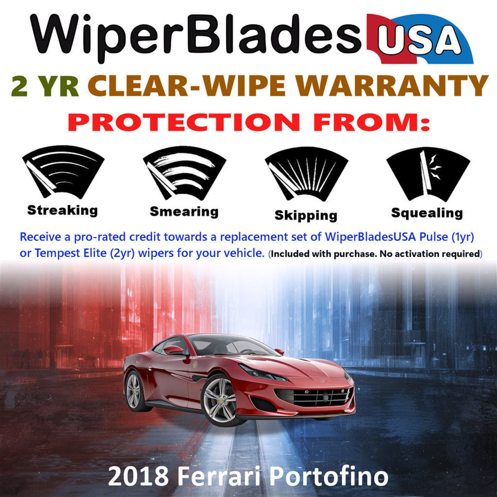 2018 Ferrari Portofino Front Wiper blades Set  Includes 2yr Wear Warranty & Free Delivery