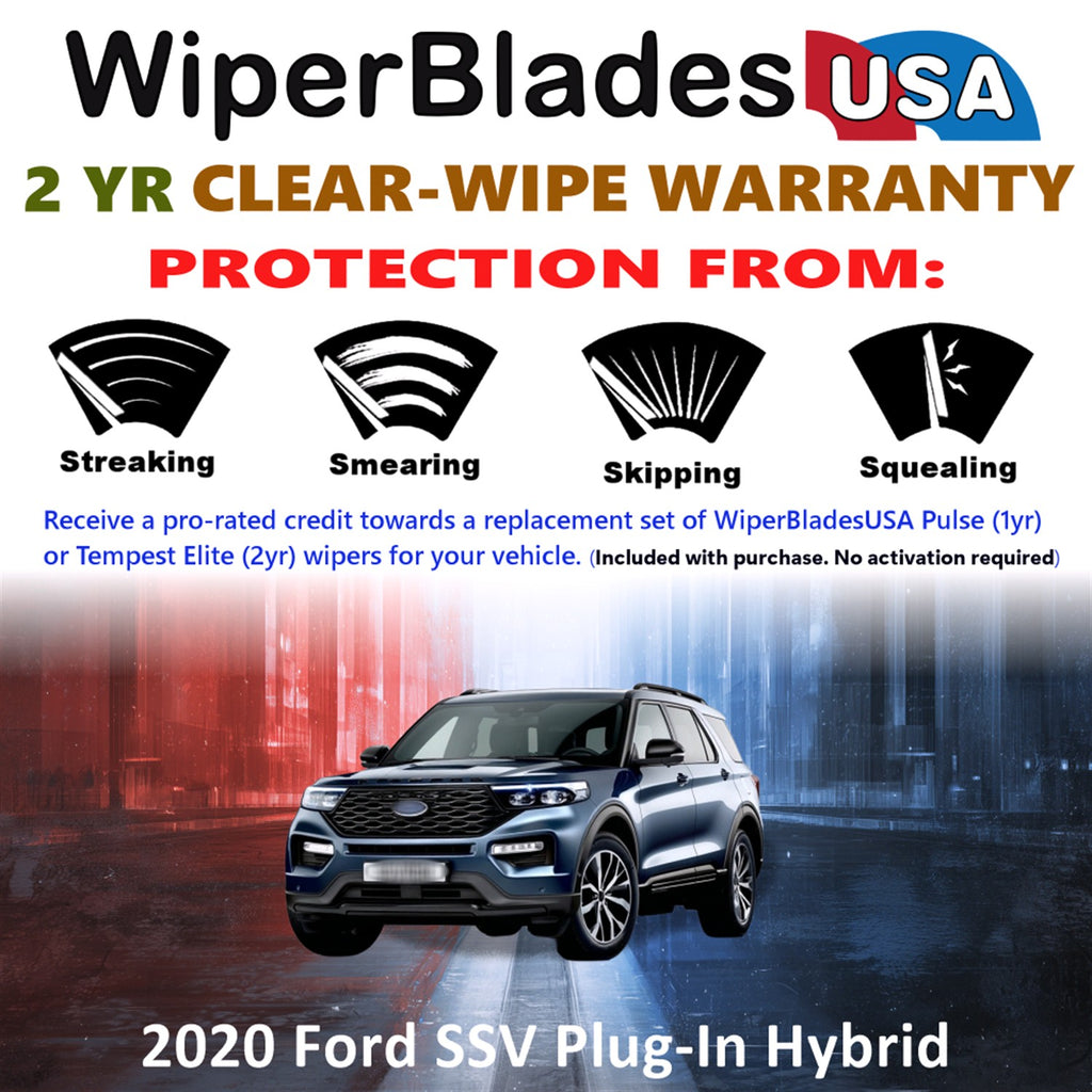 2020 Ford SSV Plug-In Hybrid Front Wiper blades Set  Includes 2yr Wear Warranty & Free Delivery