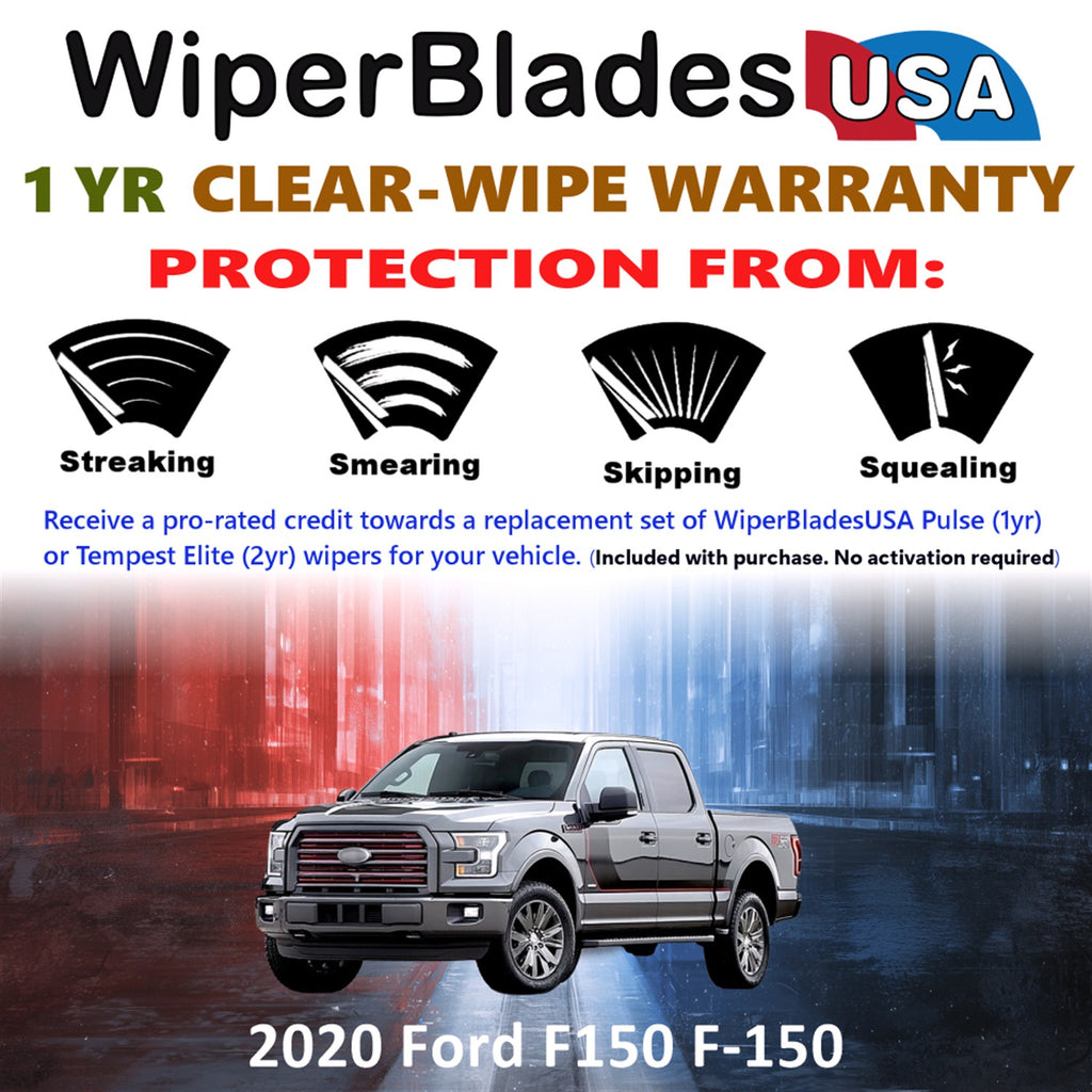 2020 Ford F150 F-150  Front Wiper blades Set Includes 1yr Wear Warranty & Free Delivery