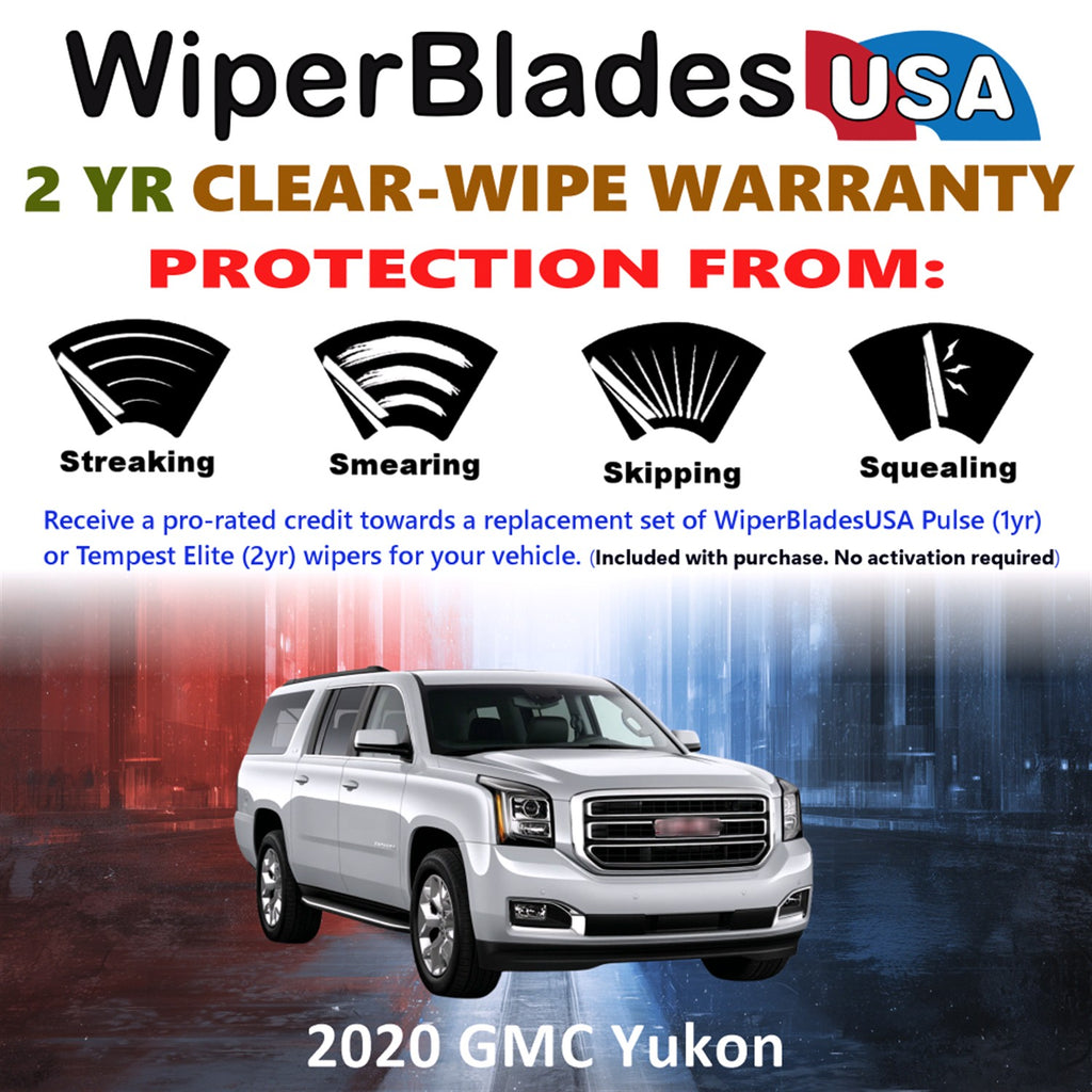2020 GMC Yukon Front Wiper blades Set  Includes 2yr Wear Warranty & Free Delivery