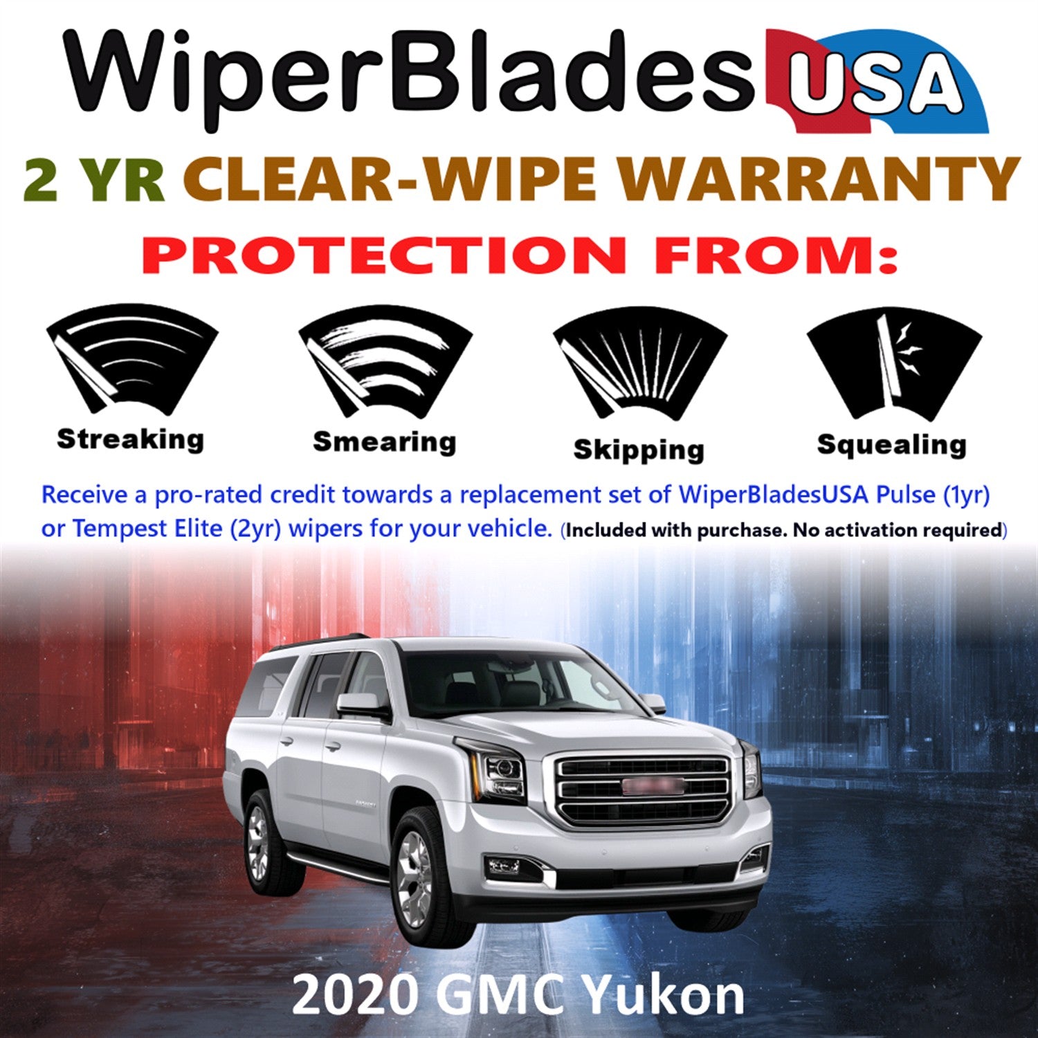 2020 GMC Yukon Front Wiper blades Set  Includes 2yr Wear Warranty & Free Delivery