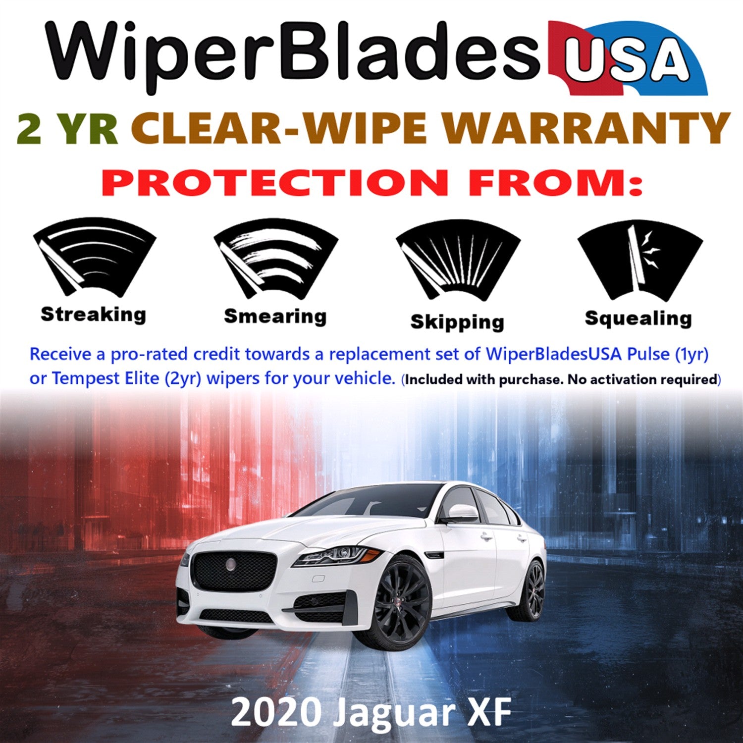 2020 Jaguar XF Front Wiper blades Set  Includes 2yr Wear Warranty & Free Delivery