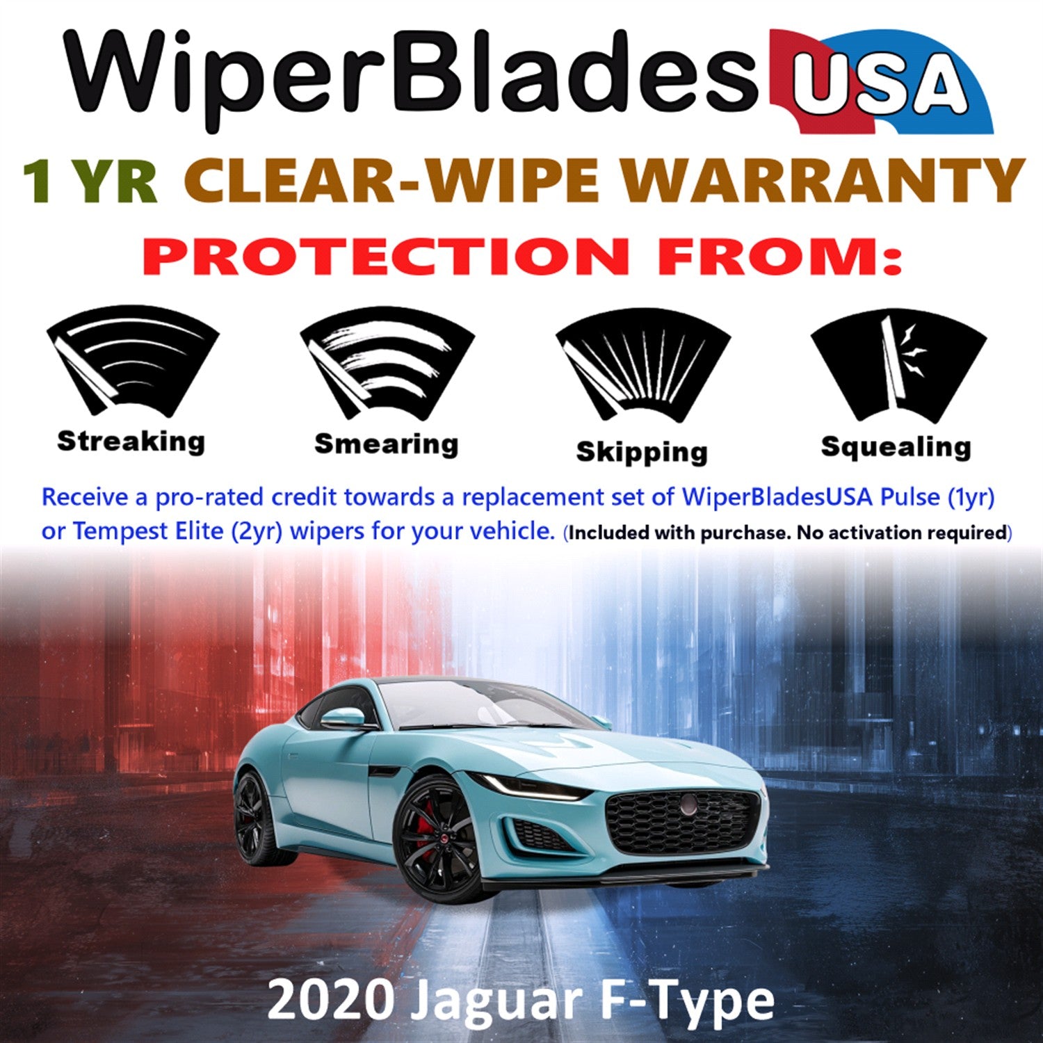 2020 Jaguar F-Type Front Wiper blades Set Includes 1yr Wear Warranty & Free Delivery