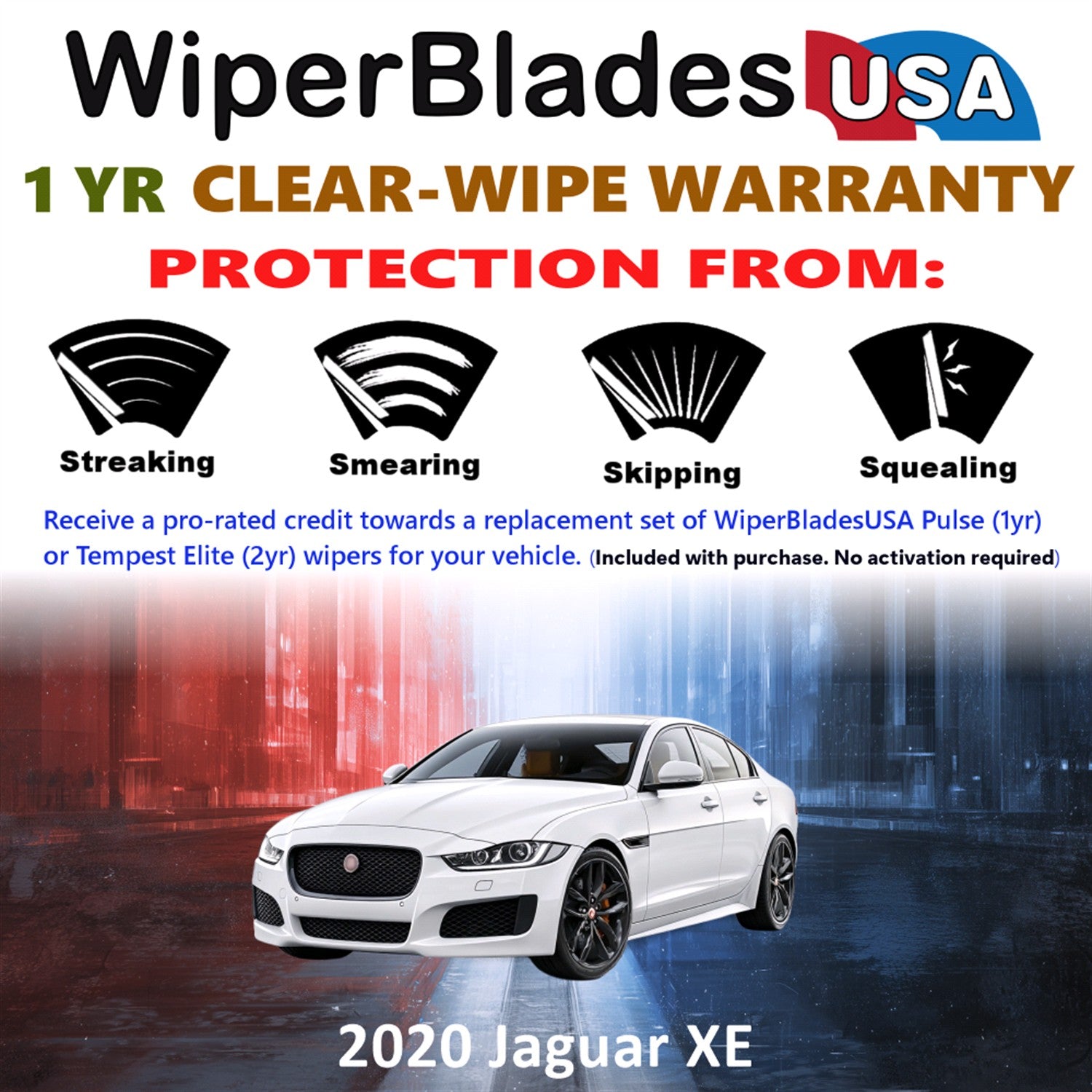 2020 Jaguar XE Front Wiper blades Set Includes 1yr Wear Warranty & Free Delivery