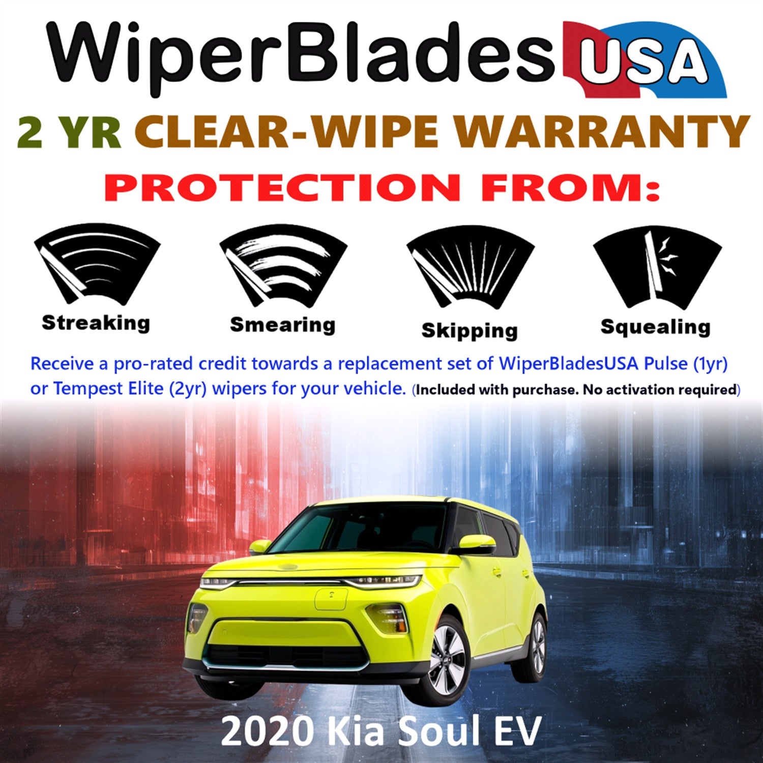 2020 Kia Soul EV Front Wiper blades Set  Includes 2yr Wear Warranty & Free Delivery