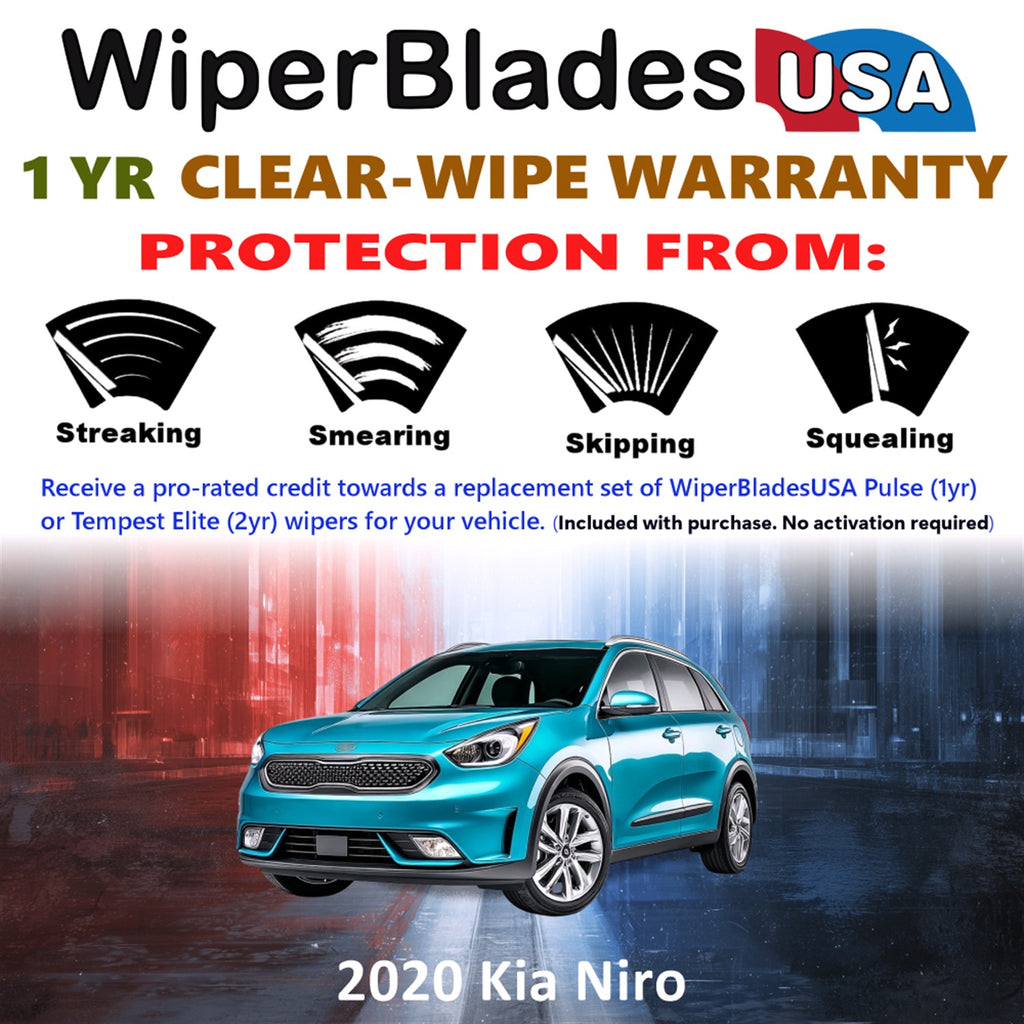 2020 Kia Niro Front Wiper blades Set Includes 1yr Wear Warranty & Free Delivery