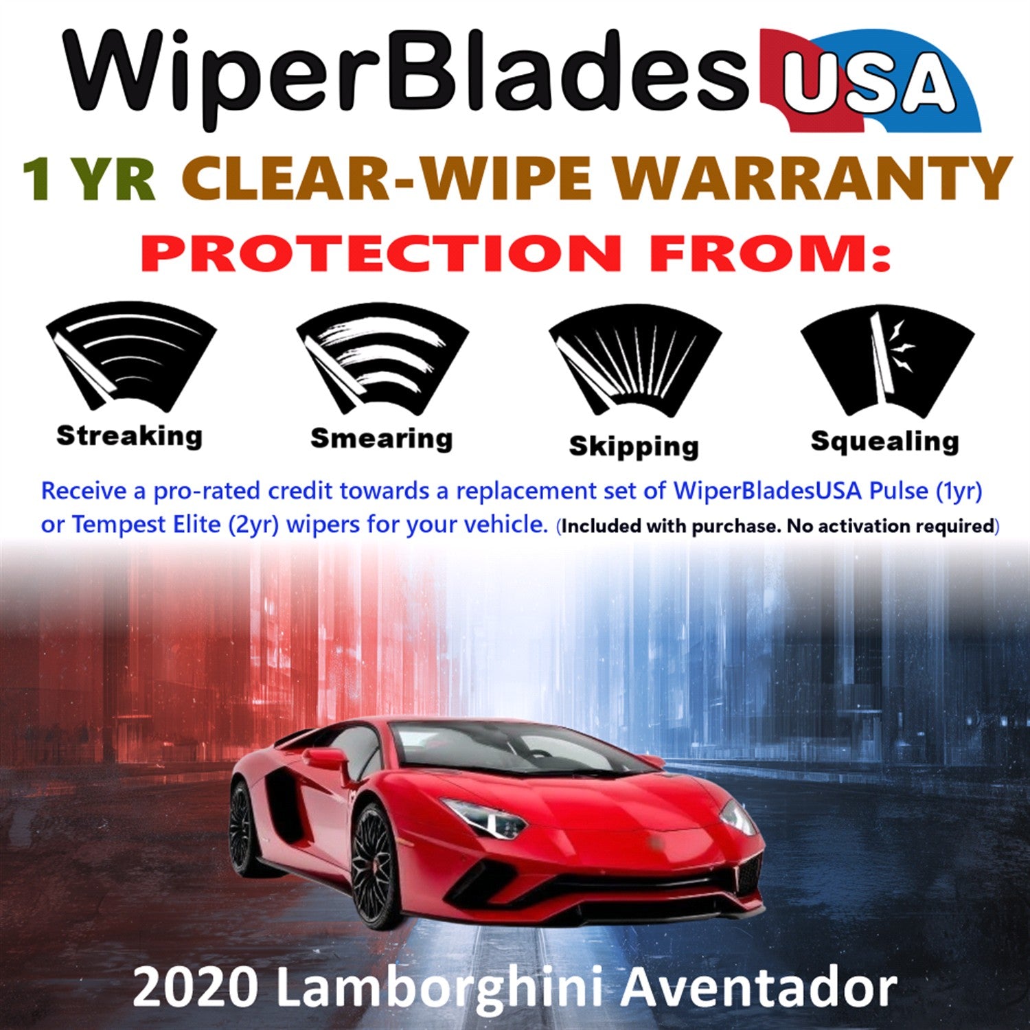 2020 Lamborghini Aventador Front Wiper blades Set Includes 1yr Wear Warranty & Free Delivery