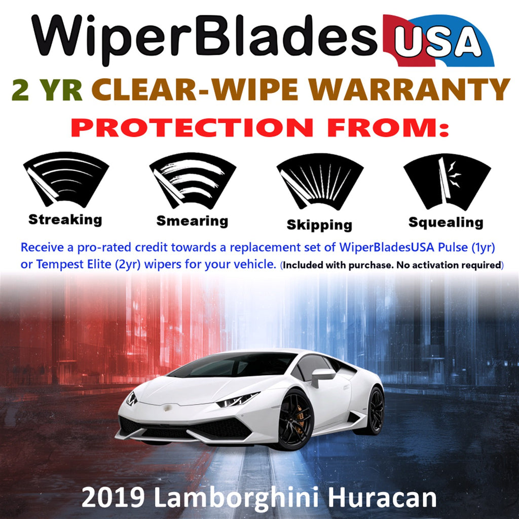 2019 Lamborghini Huracan Front Wiper blades Set  Includes 2yr Wear Warranty & Free Delivery