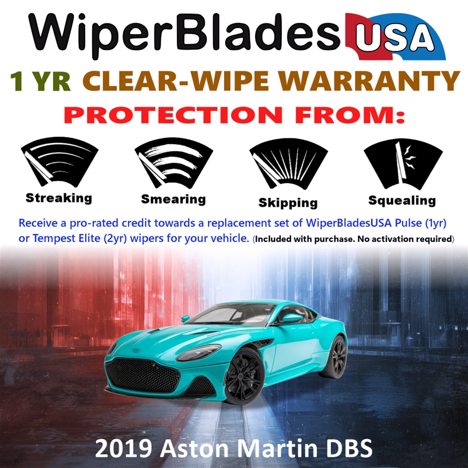 2019 Aston Martin DBS Front Wiper blades Set Includes 1yr Wear Warranty & Free Delivery