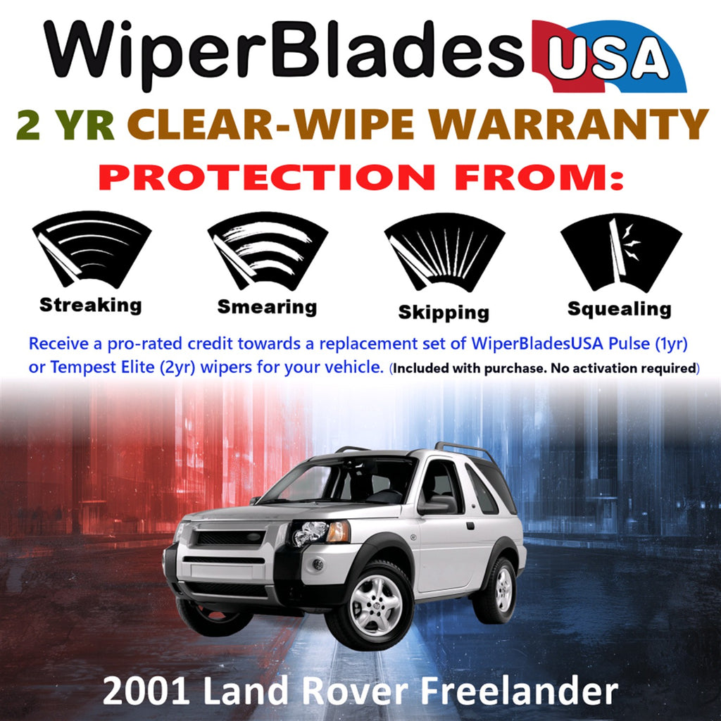2001 Land Rover Freelander Front Wiper blades Set  Includes 2yr Wear Warranty & Free Delivery