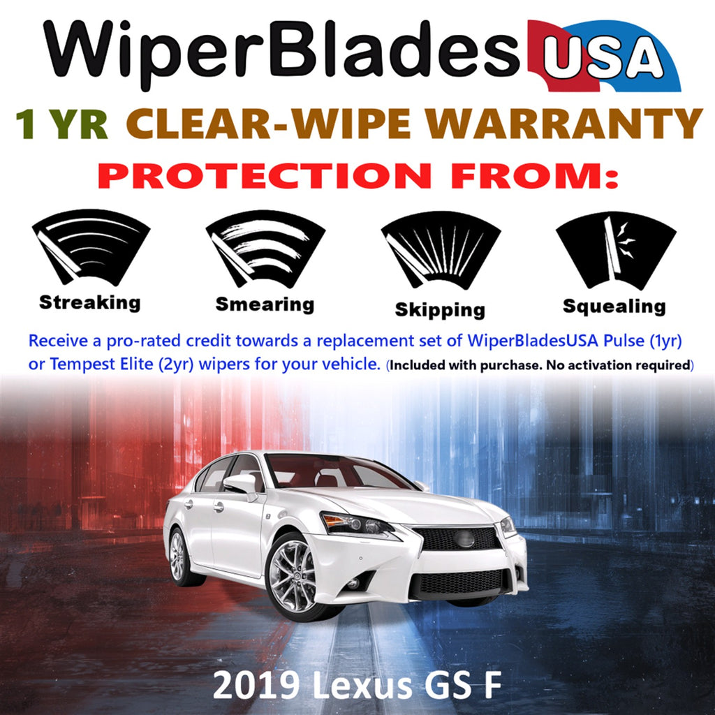 2019 Lexus GS F Front Wiper blades Set Includes 1yr Wear Warranty & Free Delivery