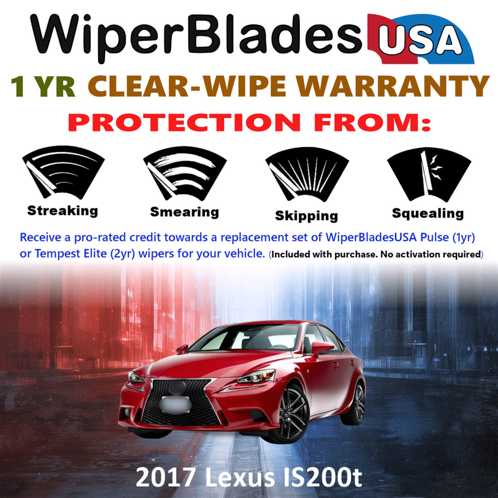2017 Lexus IS200t Front Wiper blades Set Includes 1yr Wear Warranty & Free Delivery