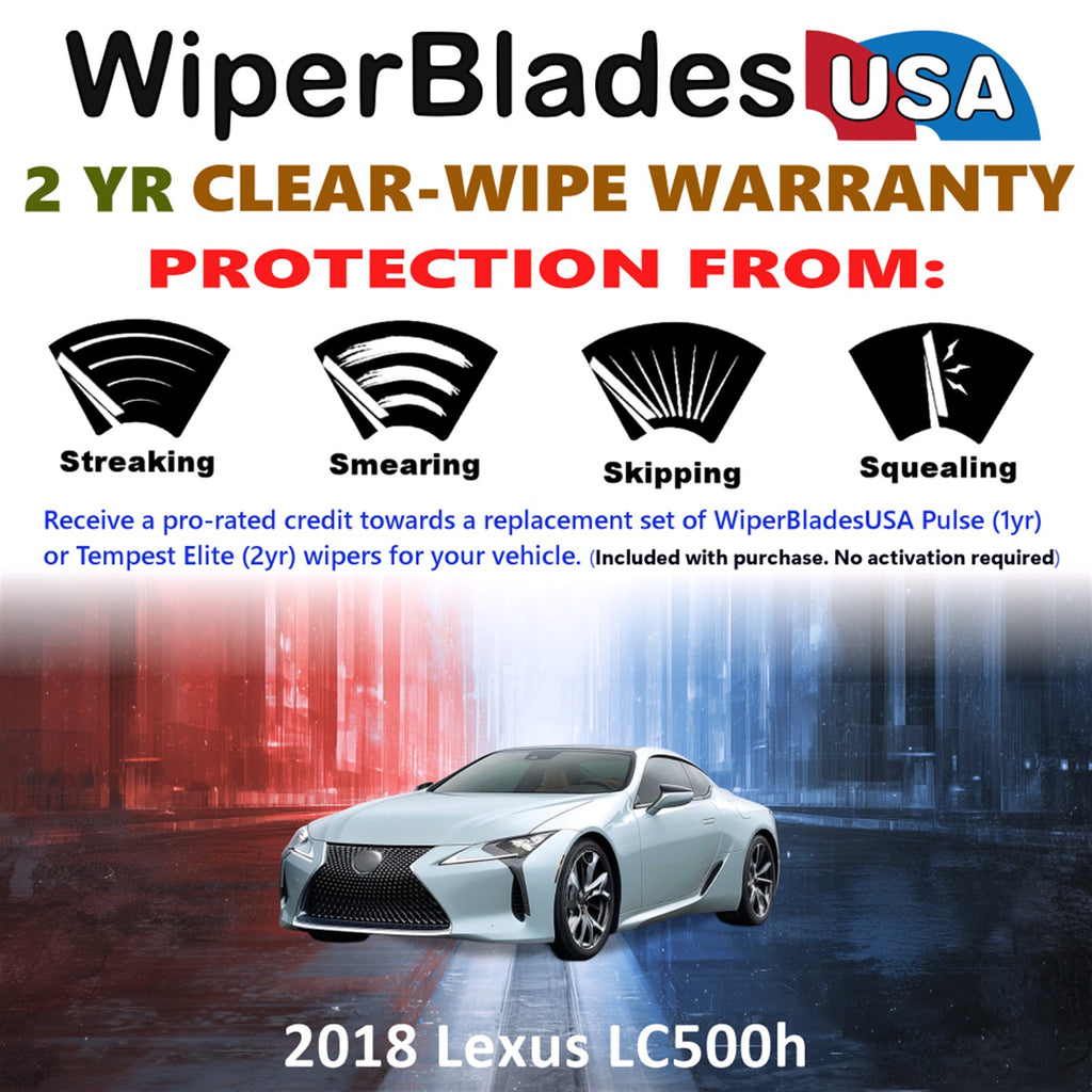 2018 Lexus LC500h Front Wiper blades Set  Includes 2yr Wear Warranty & Free Delivery