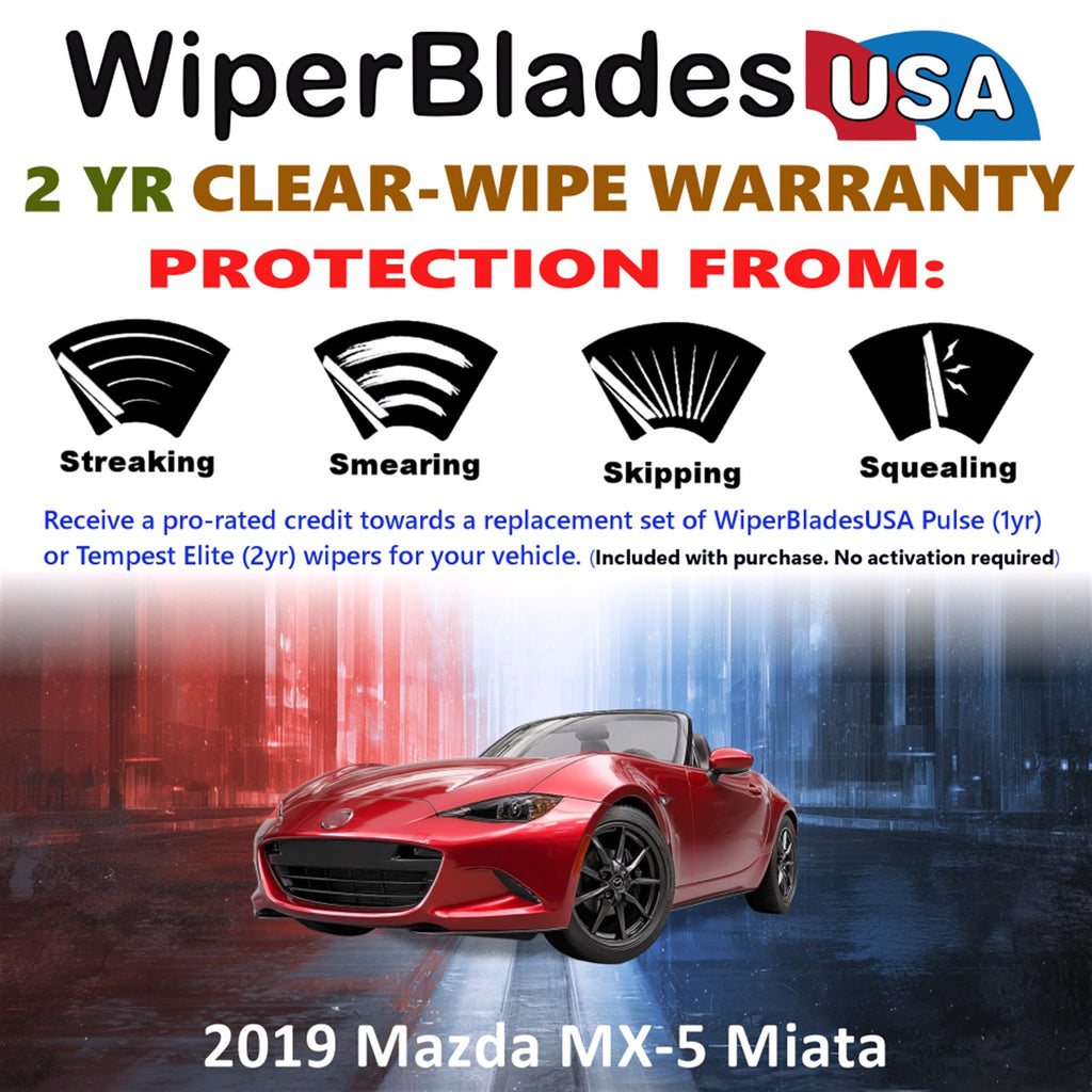 2019 Mazda MX-5 Miata Front Wiper blades Set  Includes 2yr Wear Warranty & Free Delivery