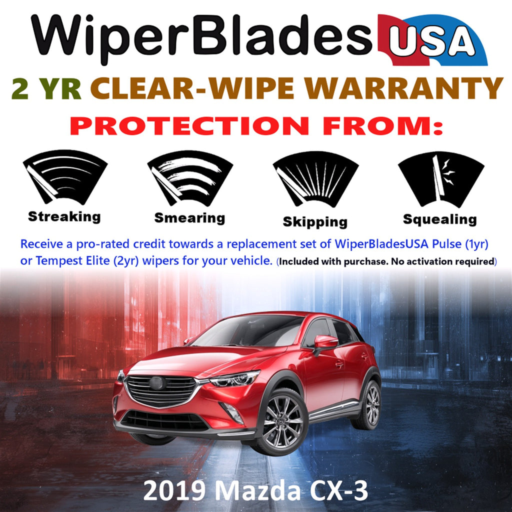 2019 Mazda CX-3 Front Wiper blades Set  Includes 2yr Wear Warranty & Free Delivery
