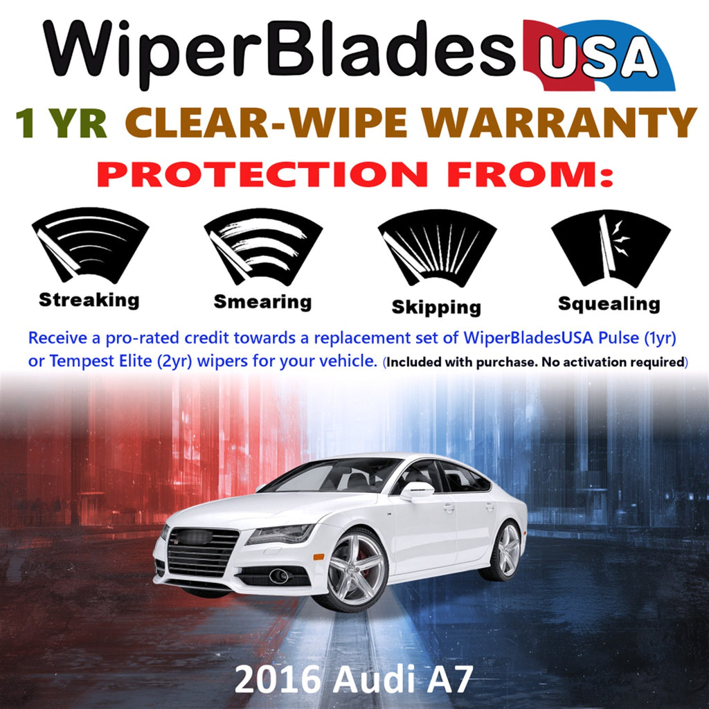 2016 Audi A7 Front Wiper blades Set Includes 1yr Wear Warranty & Free Delivery