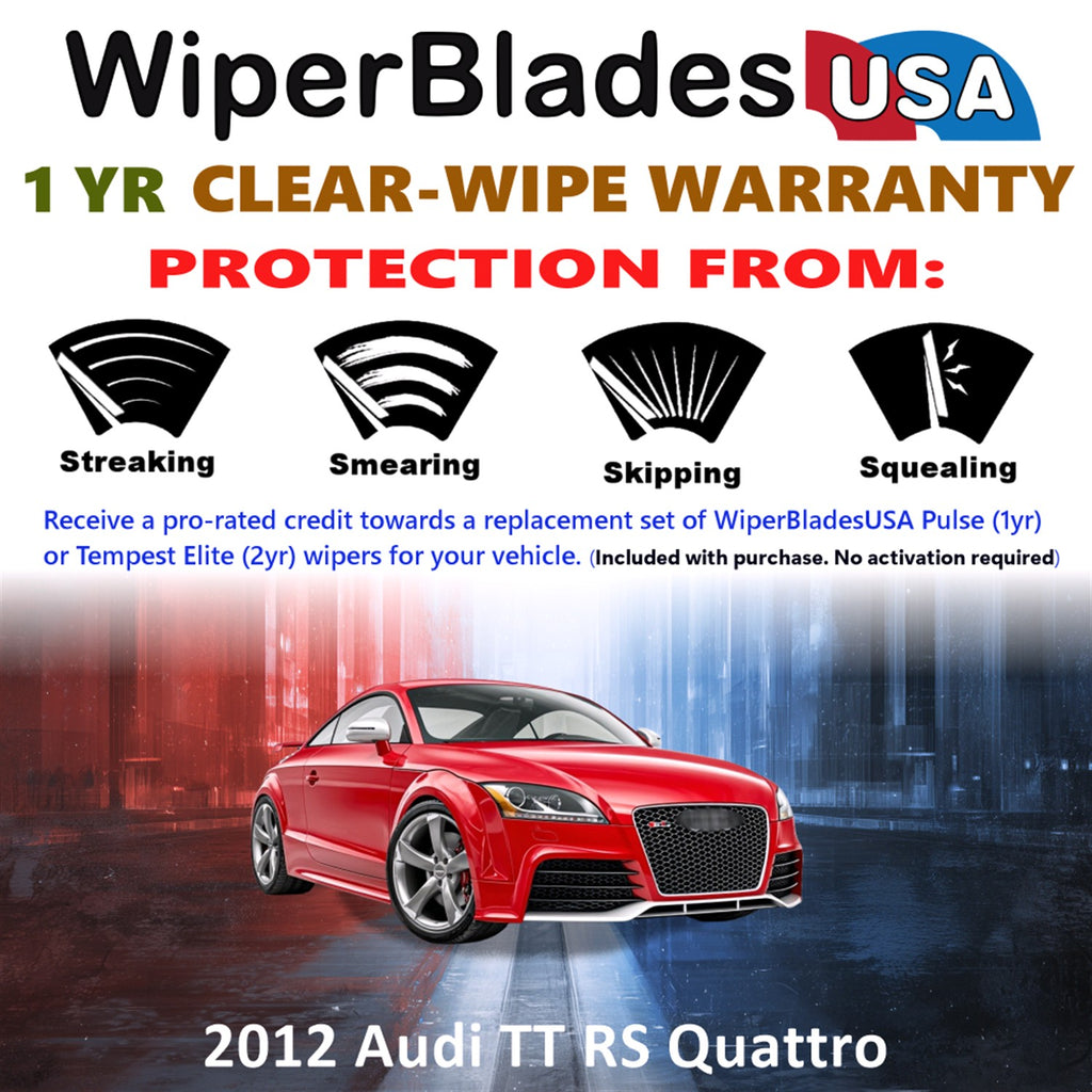 2012 Audi TT RS Quattro Front Wiper blades Set Includes 1yr Wear Warranty & Free Delivery