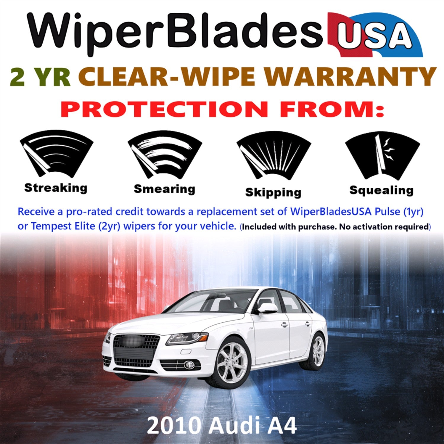 2010 Audi A4 Front Wiper blades Set  Includes 2yr Wear Warranty & Free Delivery