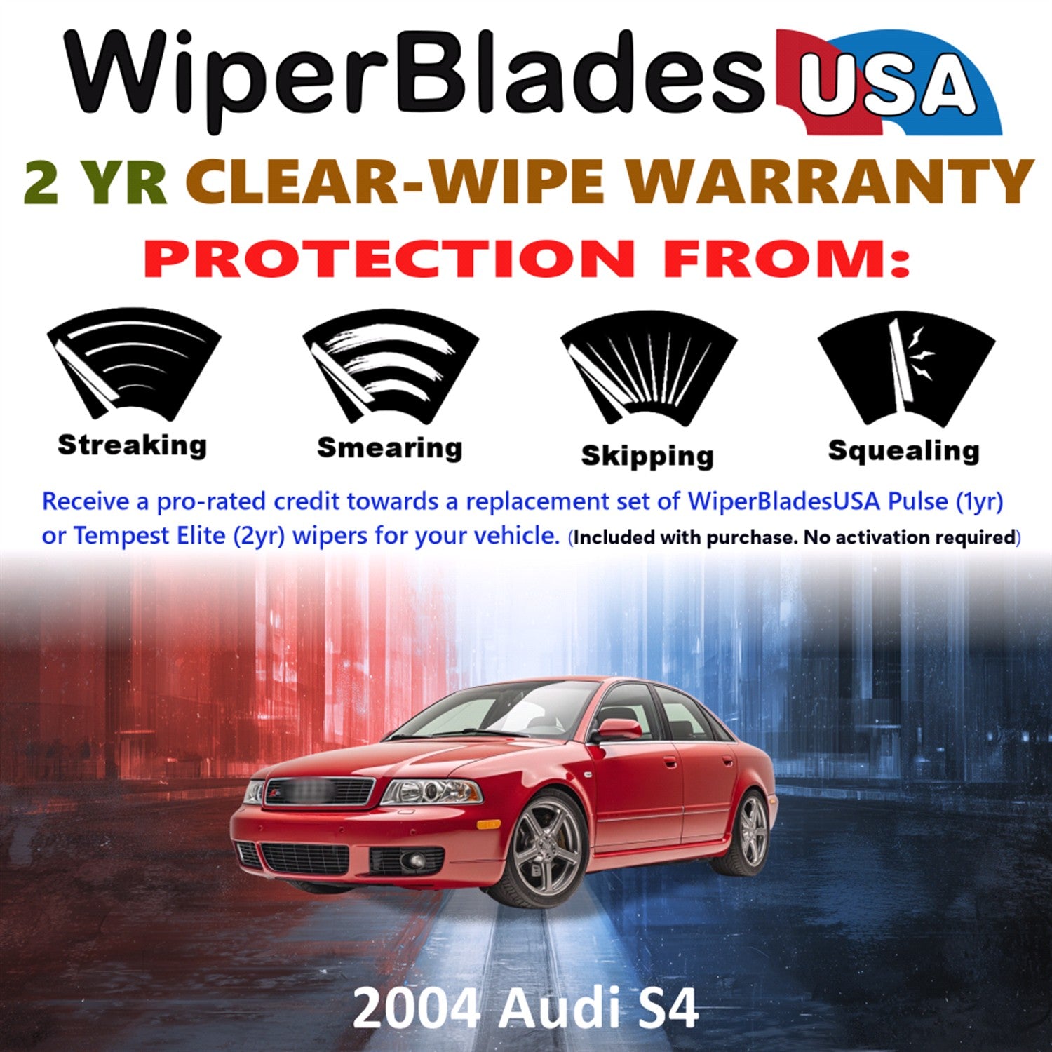 2004 Audi S4 Front Wiper blades Set  Includes 2yr Wear Warranty & Free Delivery