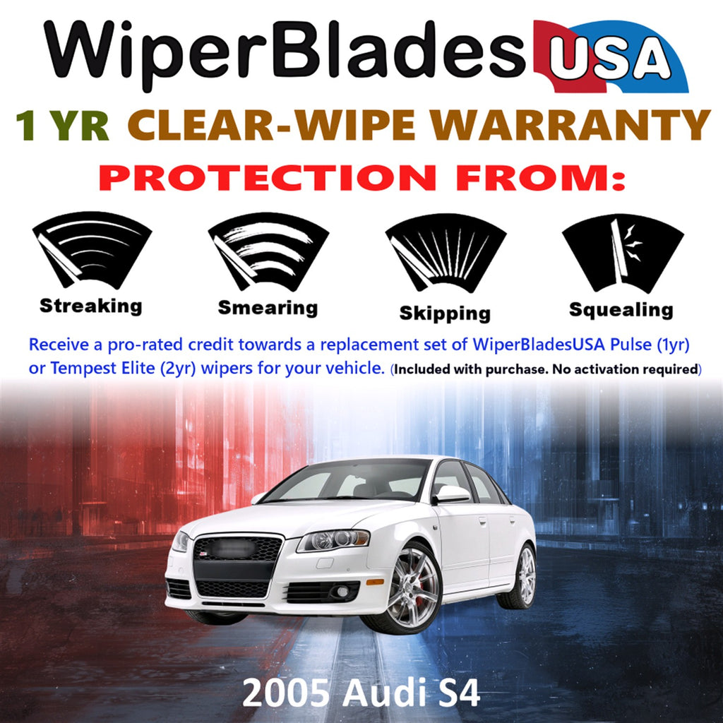 2005 Audi S4 Front Wiper blades Set Includes 1yr Wear Warranty & Free Delivery