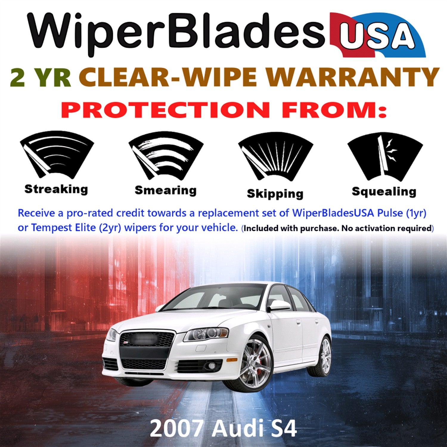 2007 Audi S4 Front Wiper blades Set  Includes 2yr Wear Warranty & Free Delivery