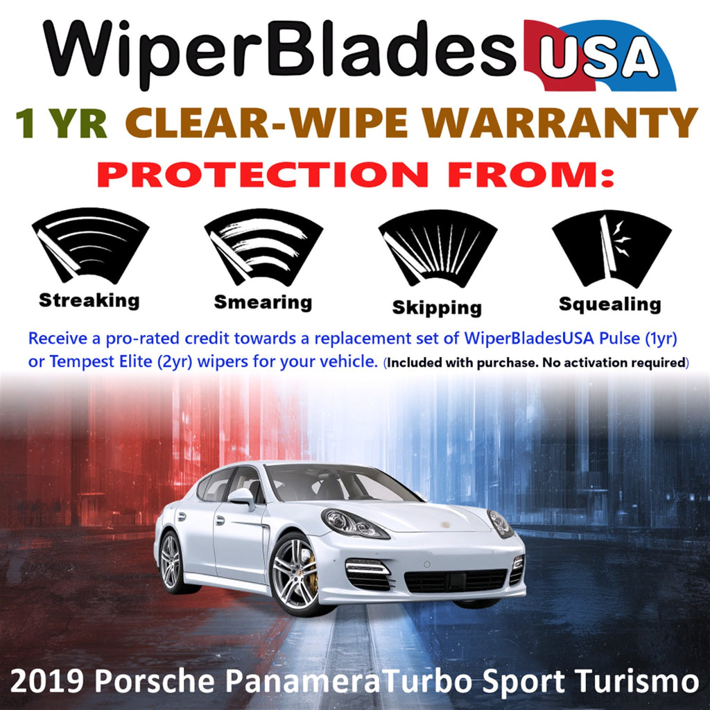 2019 Porsche Panamera Turbo Sport Turismo Front w/Rear Wiper blades Set Includes 1yr Wear Warranty & Free Delivery