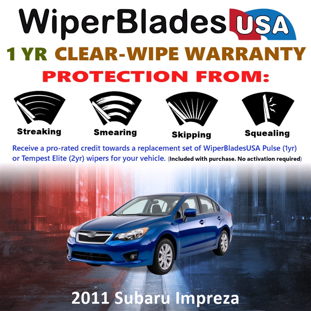 2011 Subaru Impreza Front Wiper blades Set Includes 1yr Wear Warranty & Free Delivery