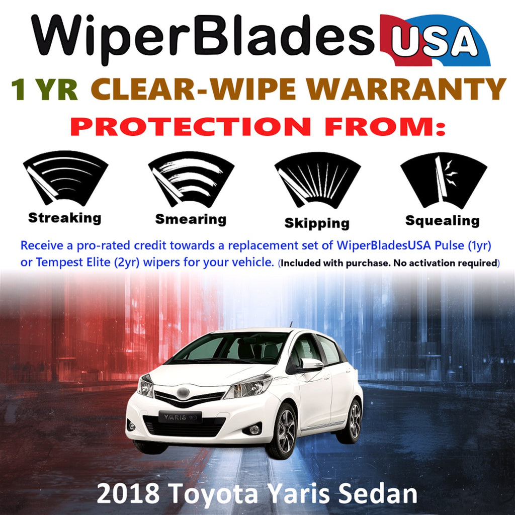2018 Toyota Yaris Front Wiper blades Set Includes 1yr Wear Warranty & Free Delivery