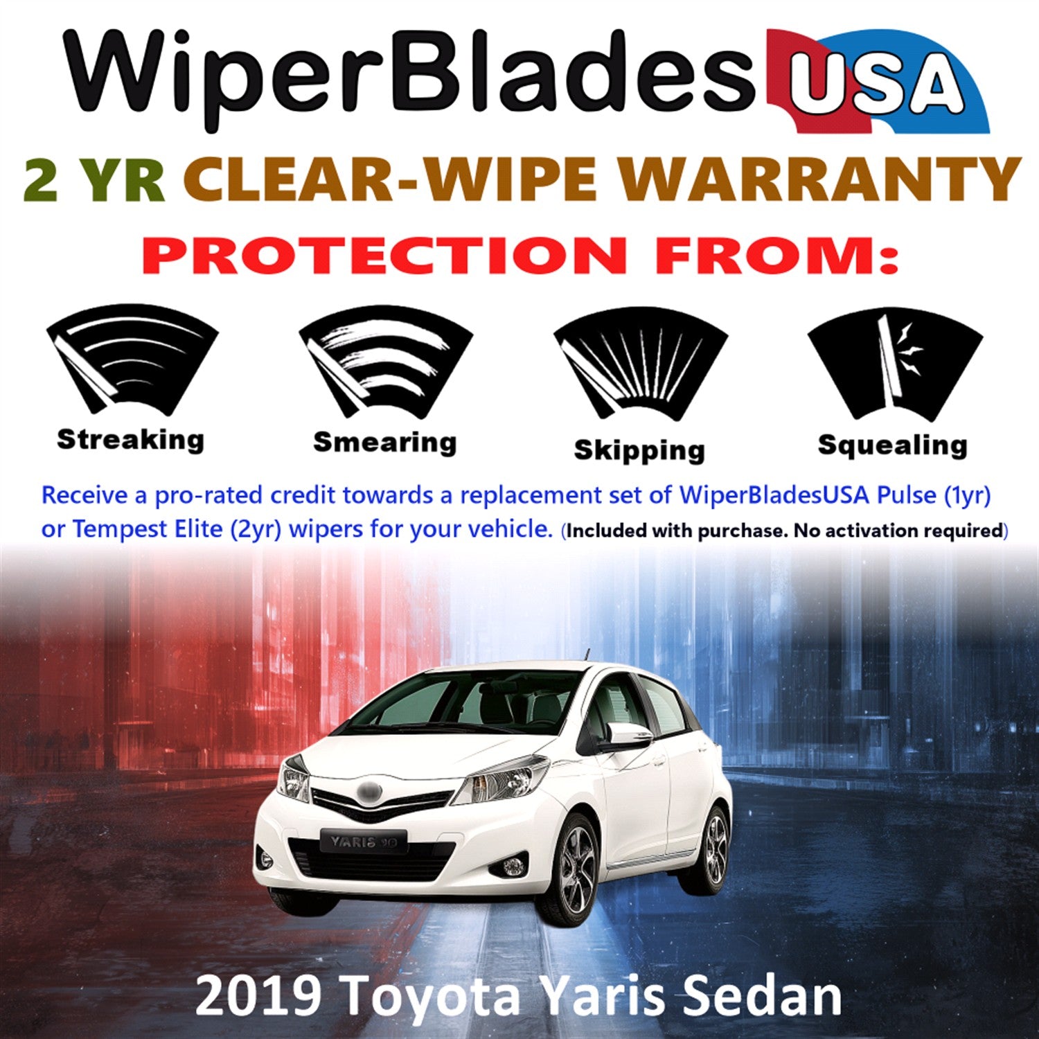 2019 Toyota Yaris Front Wiper blades Set  Includes 2yr Wear Warranty & Free Delivery