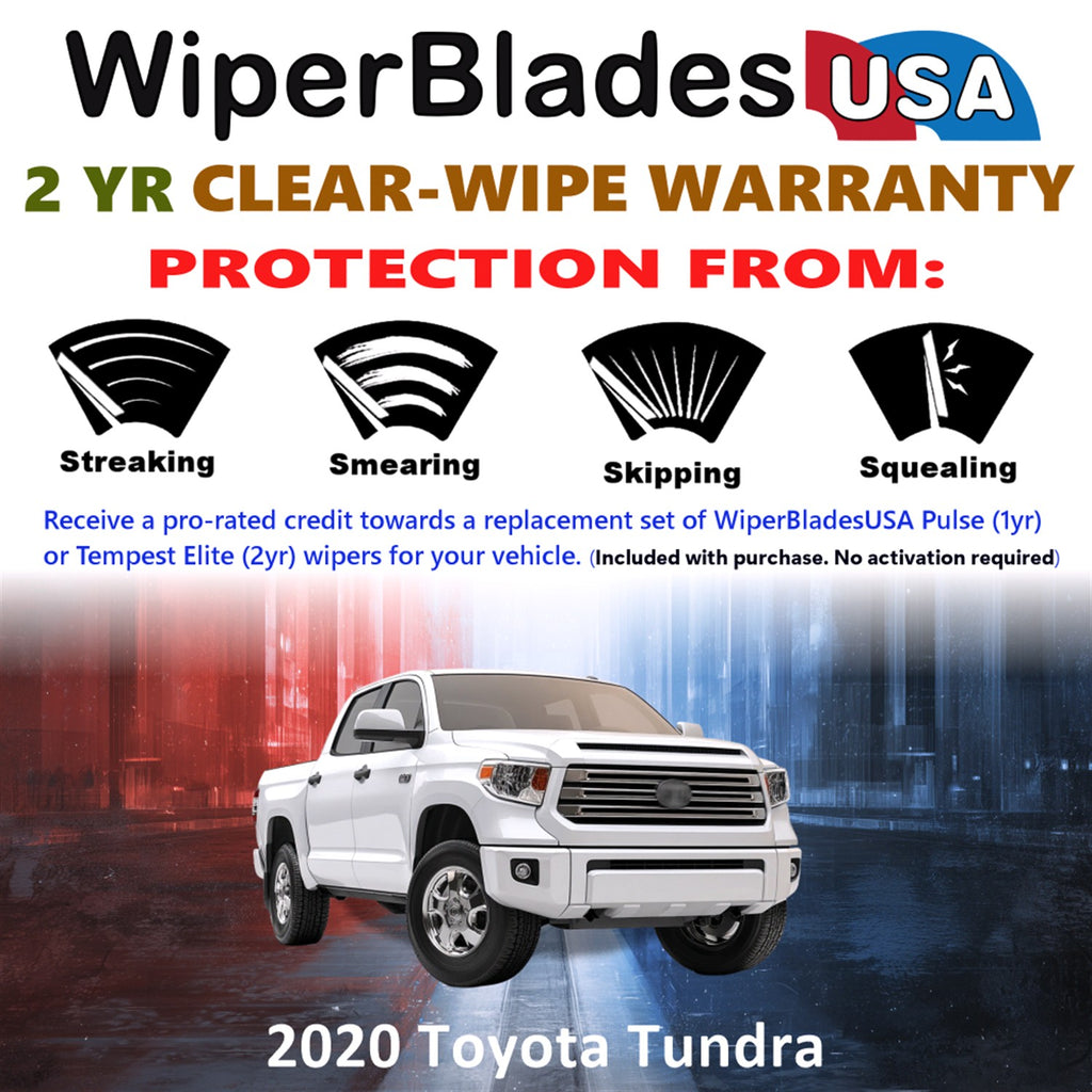 2020 Toyota Tundra Front Wiper blades Set  Includes 2yr Wear Warranty & Free Delivery