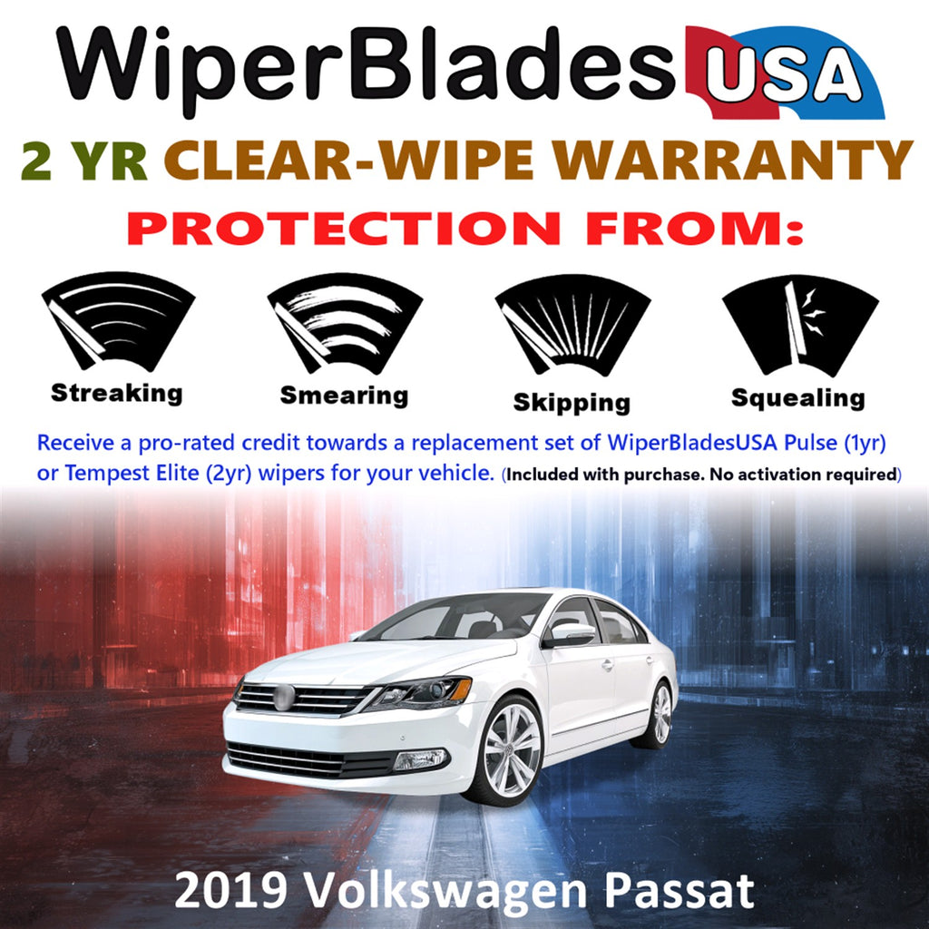 2019 Volkswagen Passat Front Wiper blades Set  Includes 2yr Wear Warranty & Free Delivery