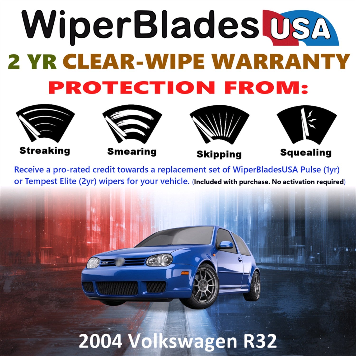 2004 Volkswagen R32 Front Wiper blades Set  Includes 2yr Wear Warranty & Free Delivery