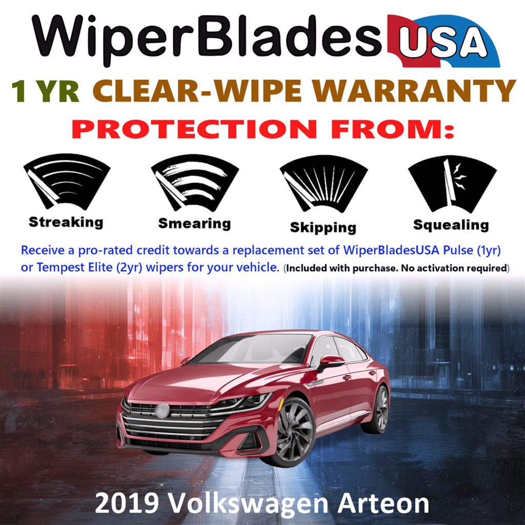 2019 Volkswagen Arteon Front Wiper blades Set Includes 1yr Wear Warranty & Free Delivery