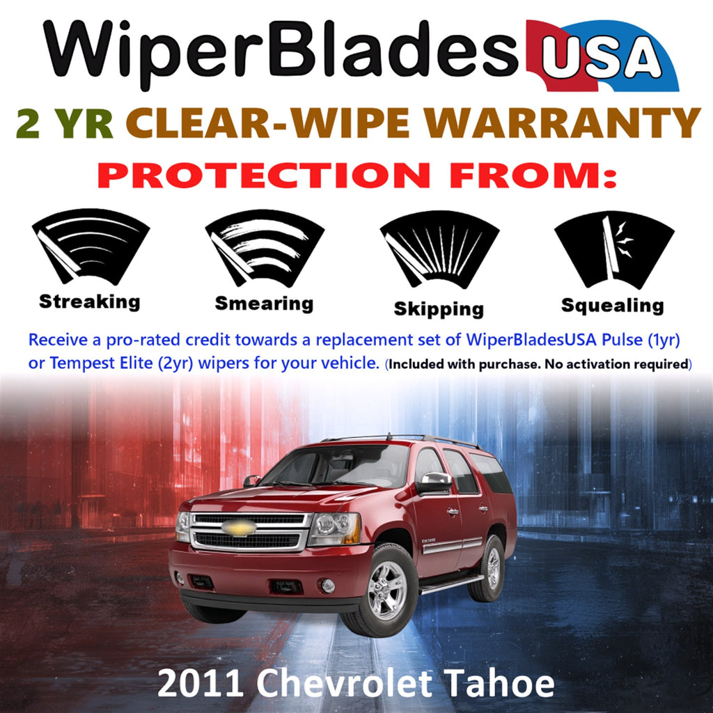 2011 Chevrolet Tahoe Front Wiper blades Set  Includes 2yr Wear Warranty & Free Delivery